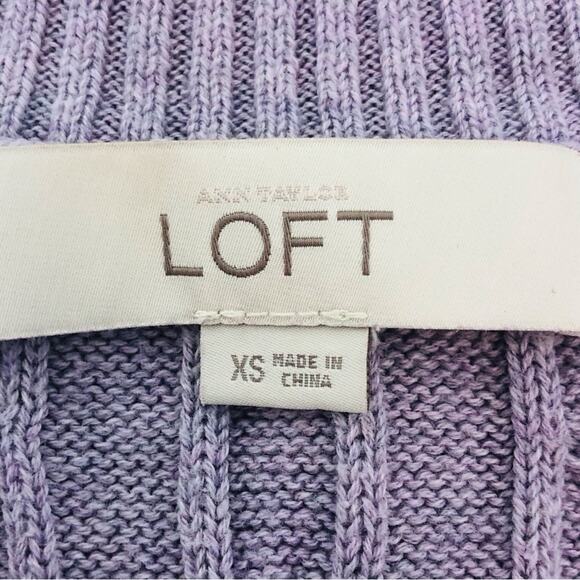 Ann Taylor Loft Lilac Cable Knit V Neck Sweater - Picture 12 of 16